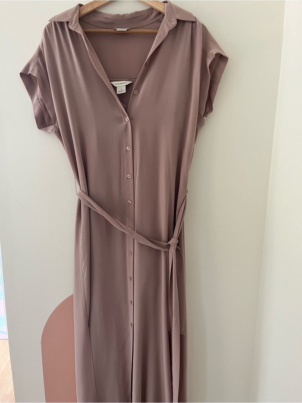 Club Monaco silk dusty pink dress size 6